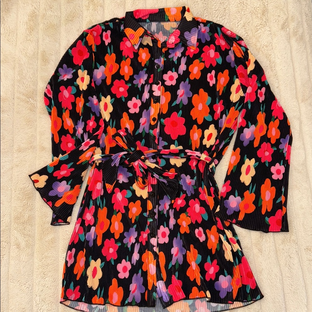 Amazon Women's Long Sleeve Floral Dress - Black, Red, Pink, Orange, Purple